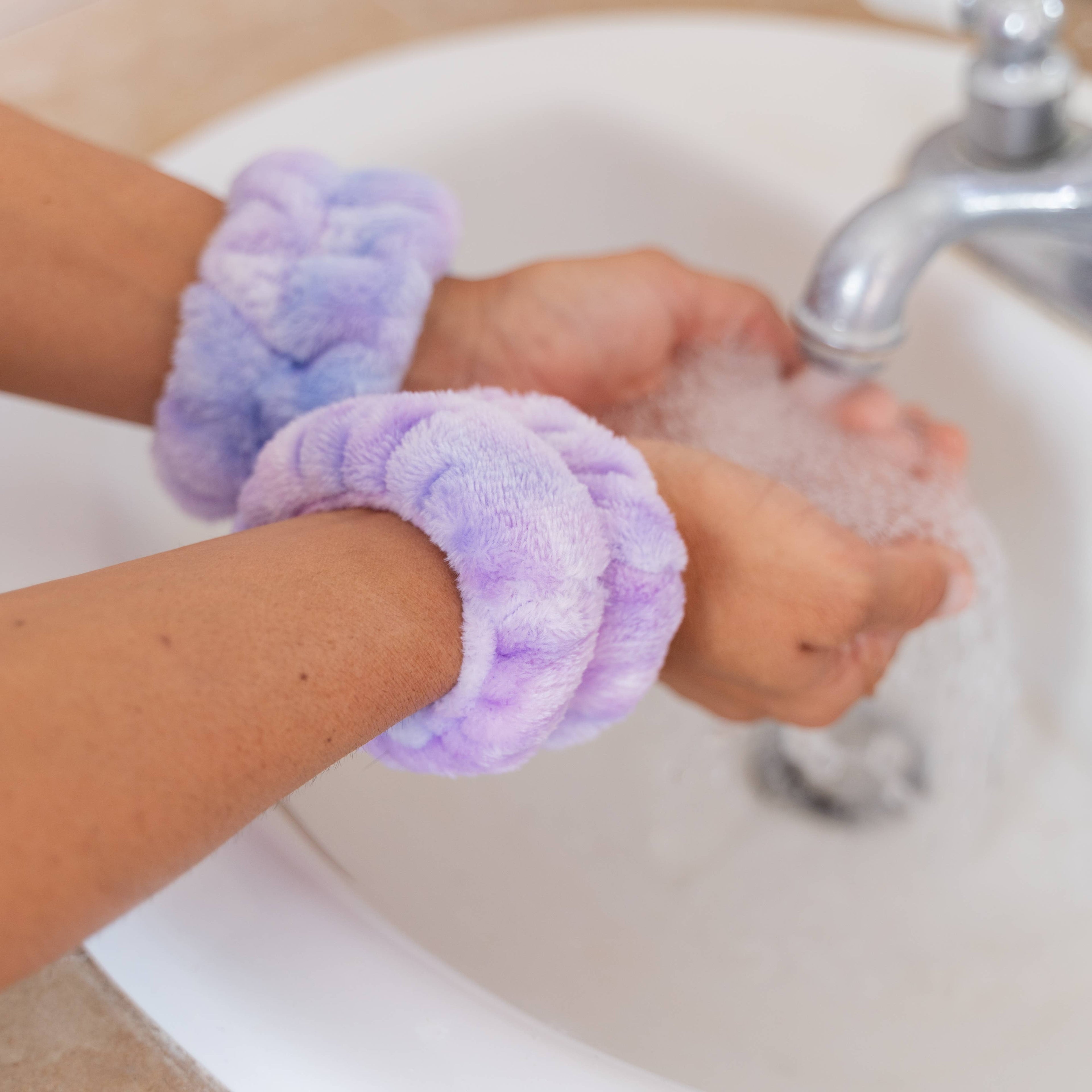 Spa Headband - Skincare Headband & Wristband Set: Mint