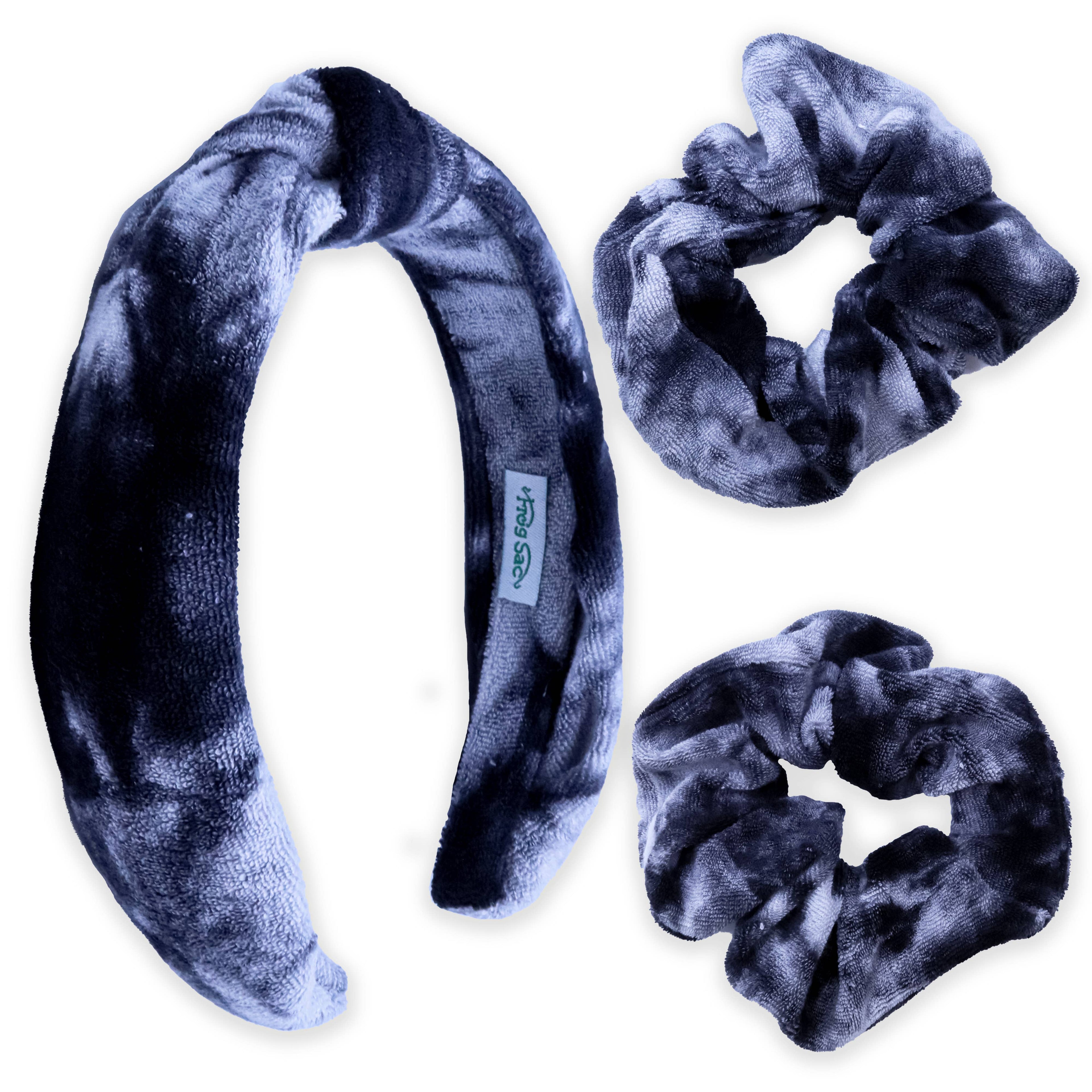 Spa Headband - Skincare Headband & Scrunchie Wristbands Set: White