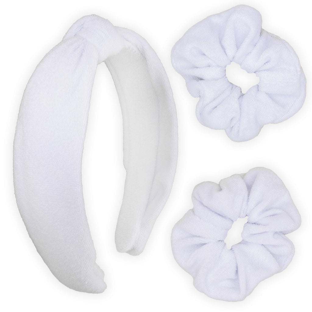 Spa Headband - Skincare Headband & Scrunchie Wristbands Set: Cotton Candy Tie Dye