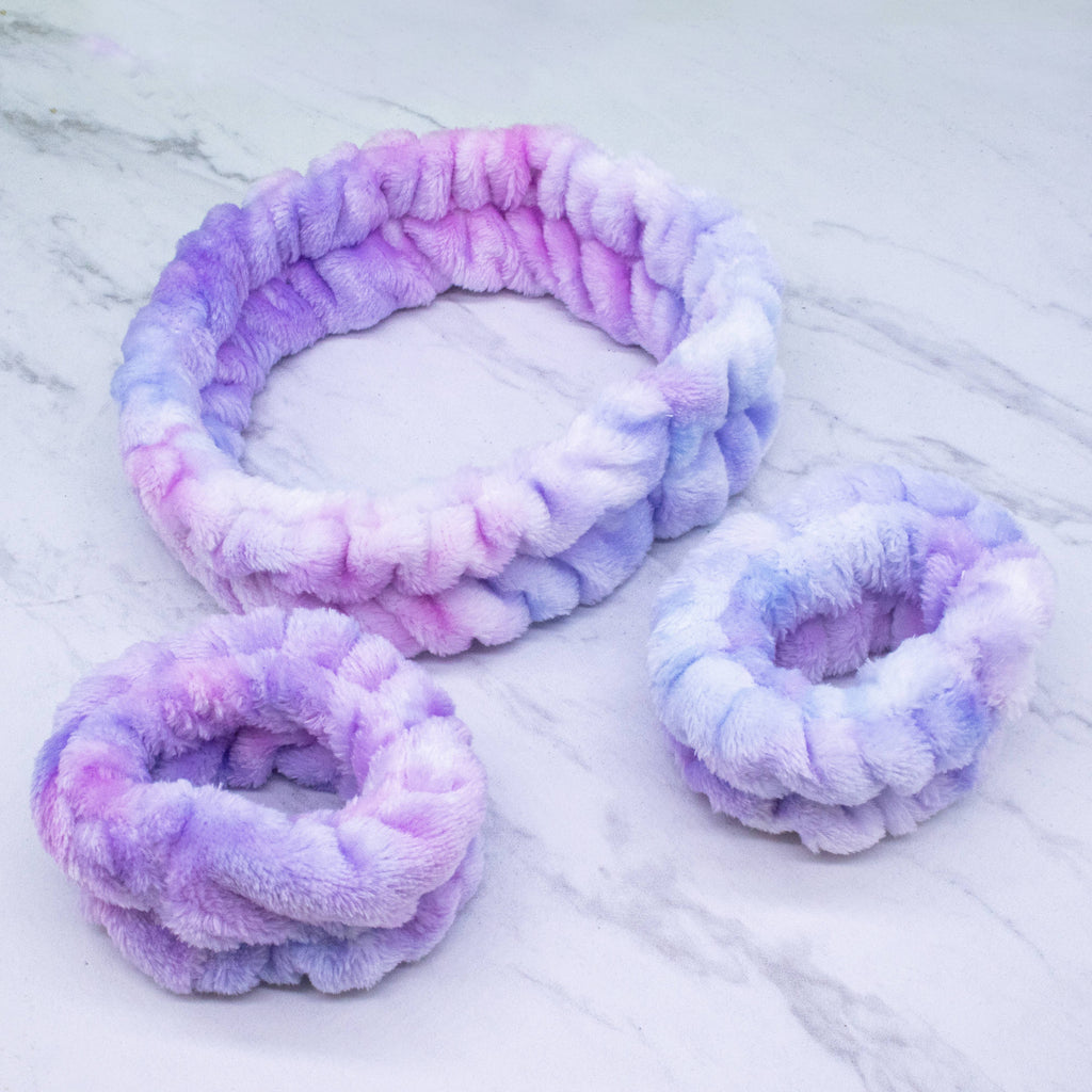 Spa Headband - Skincare Headband & Wristband Set: Mint