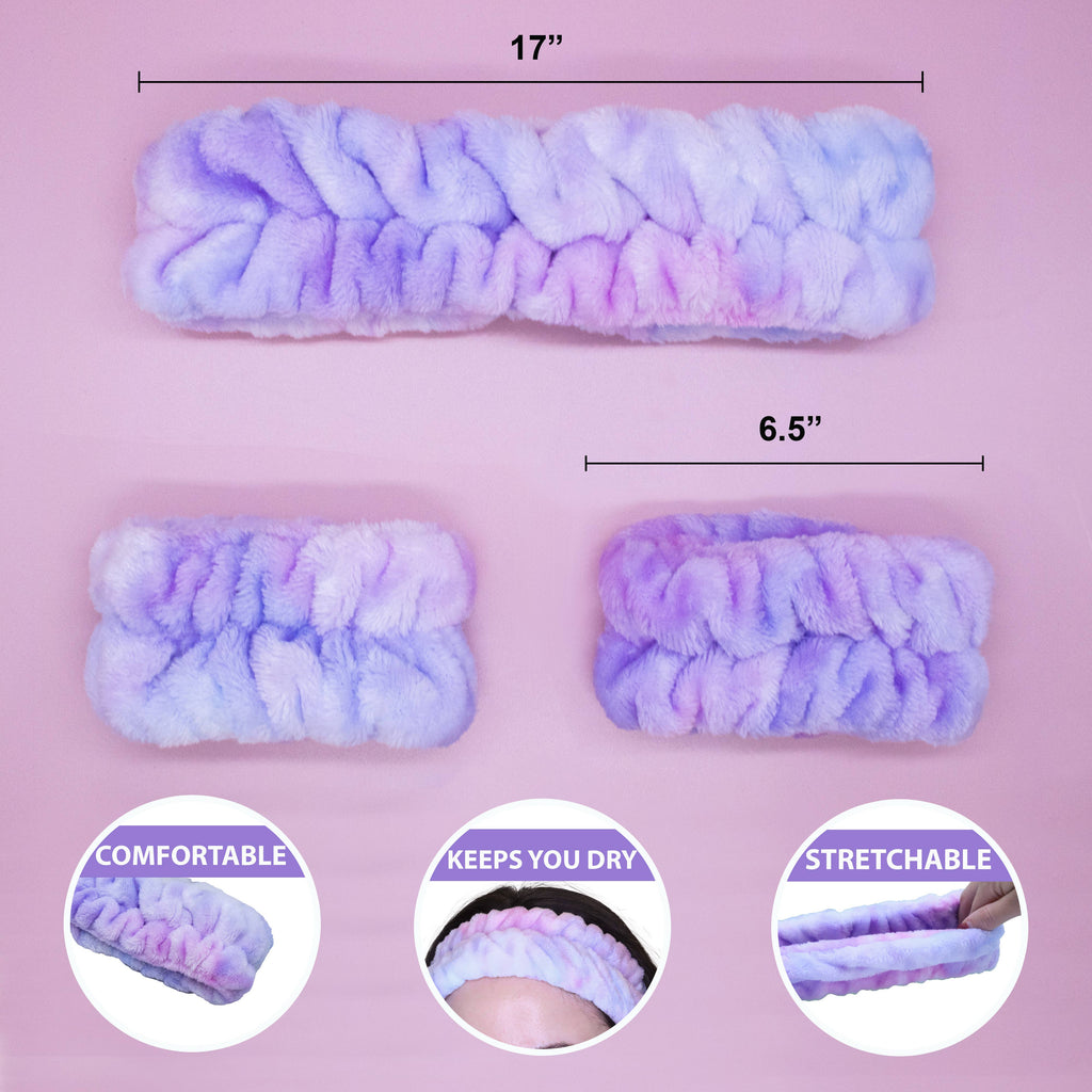Spa Headband - Skincare Headband & Wristband Set: Mint