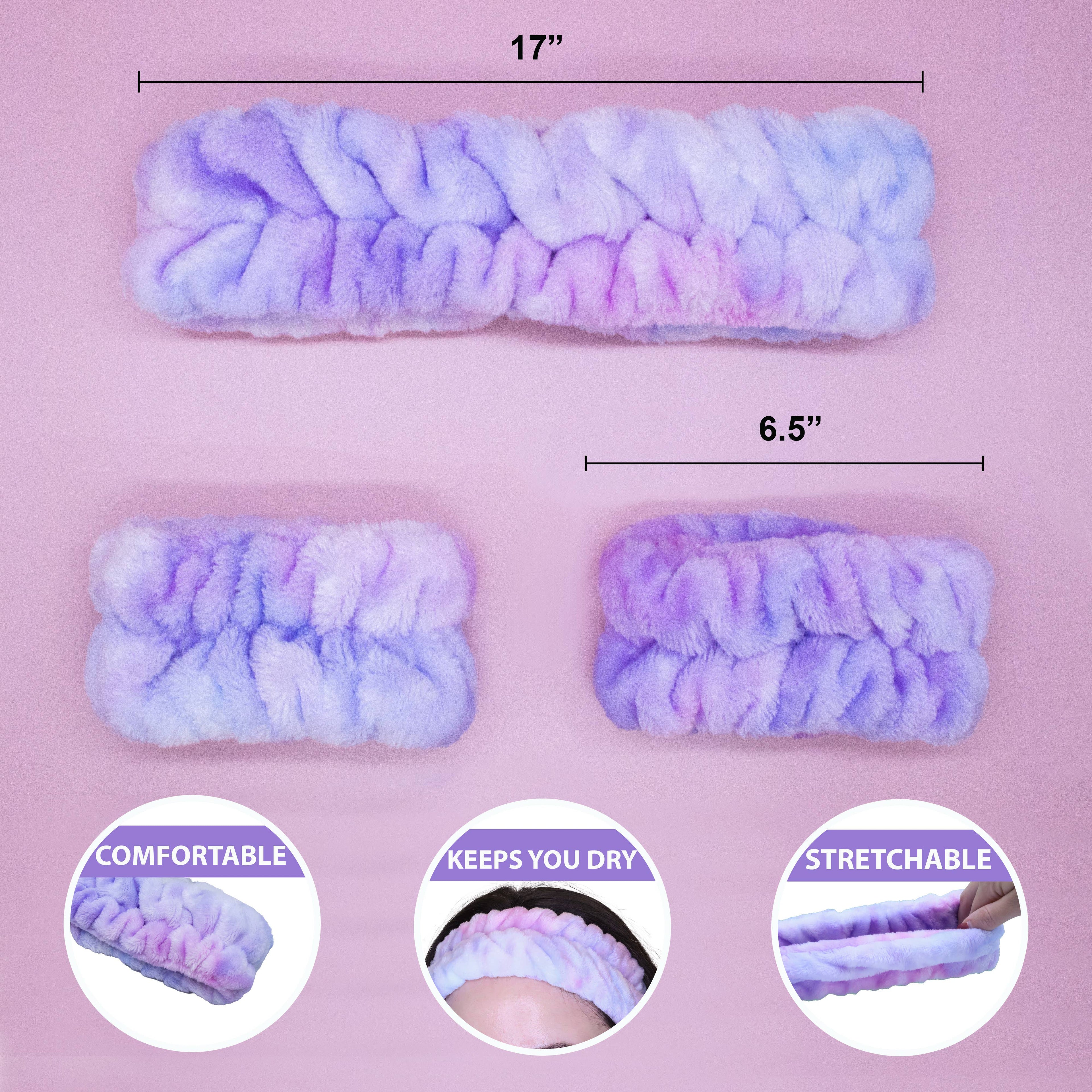 Spa Headband - Skincare Headband & Wristband Set: Mint