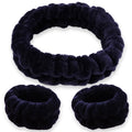 Spa Headband - Skincare Headband & Wristband Set: Black