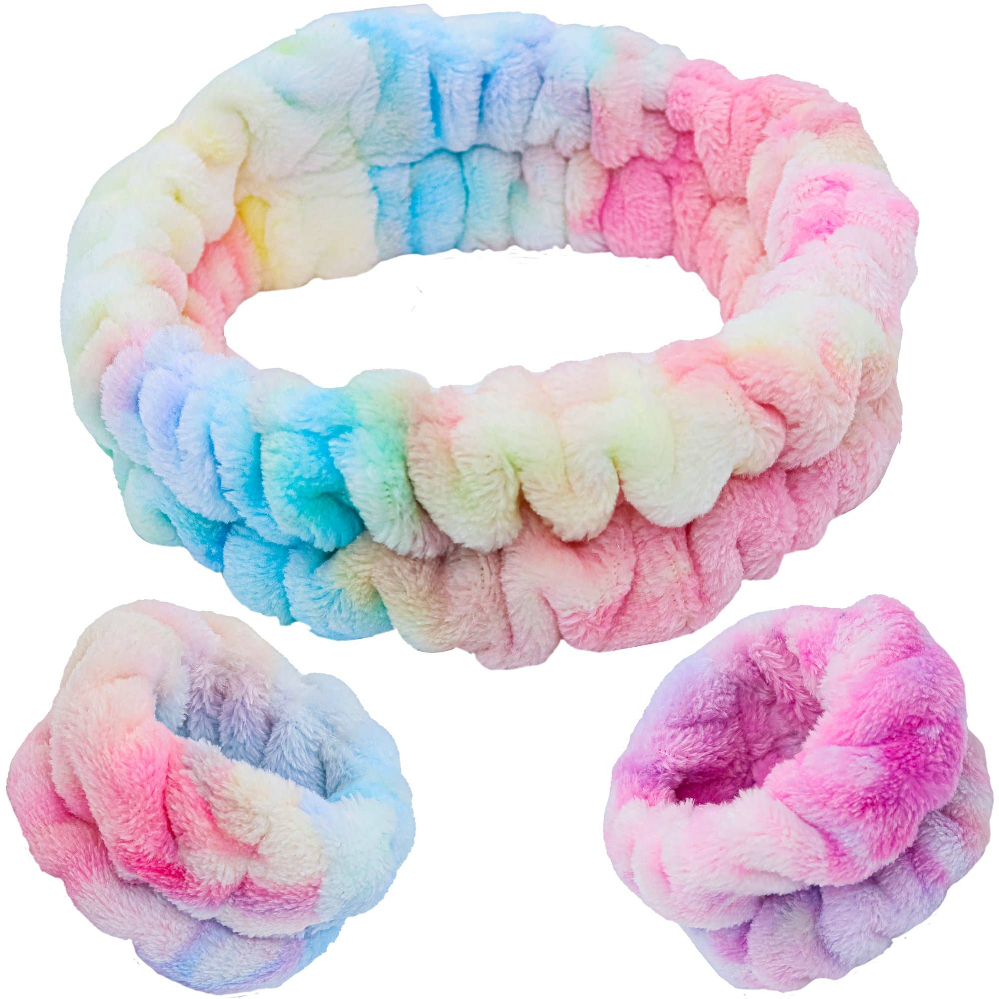 Spa Headband - Skincare Headband & Wristband Set: Black