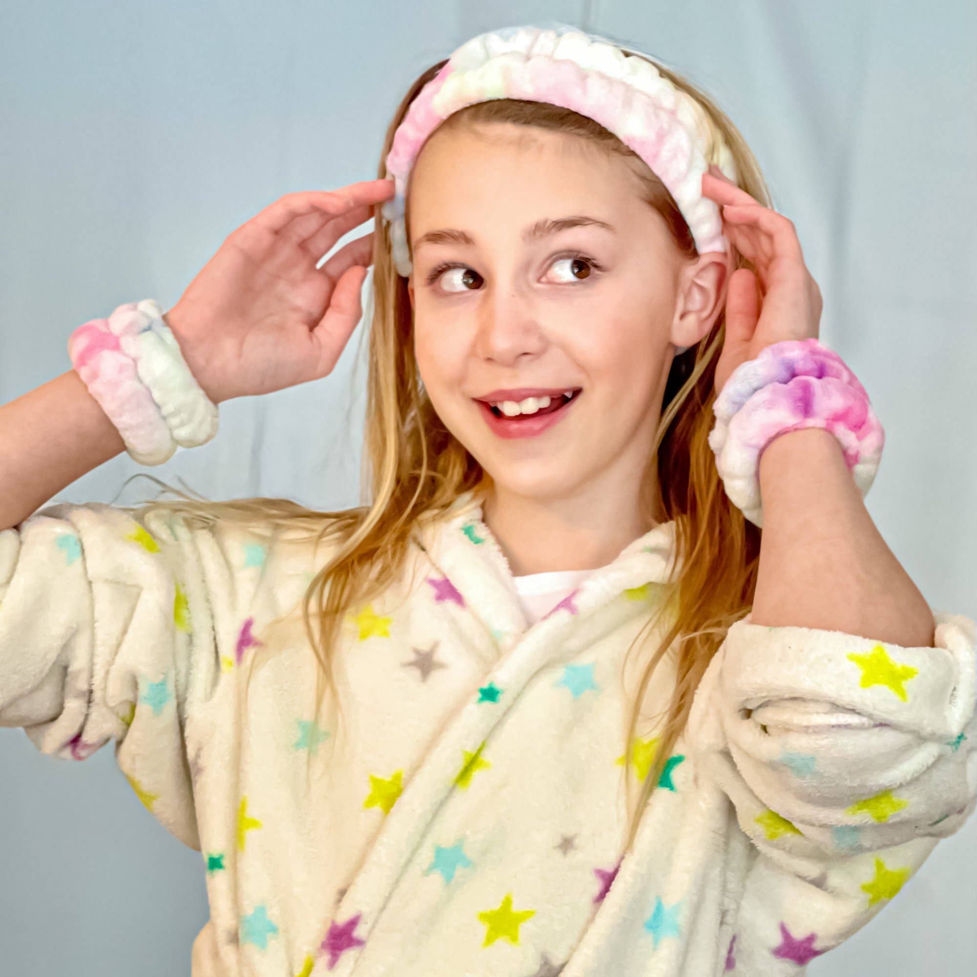 Spa Headband - Skincare Headband & Wristband Set: Black
